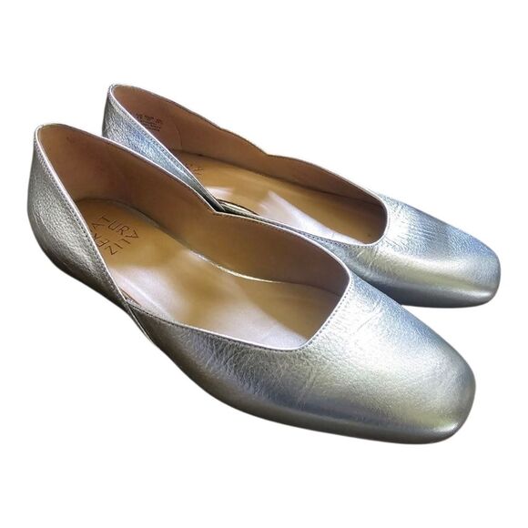 NATURALIZER Cody Ballet Flat Silver Metallic - Size 7 Wide - Picture 1 of 7
